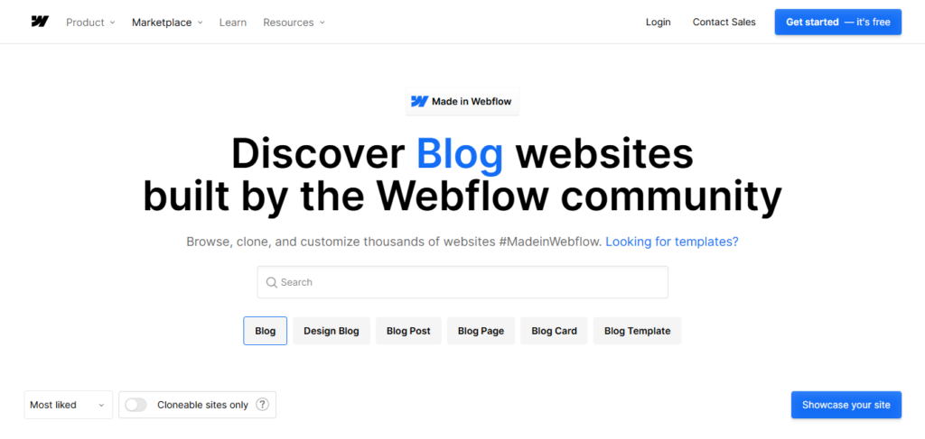 Webflow  Homepage: One of the 5 Best Blogging Platforms For Food Bloggers
