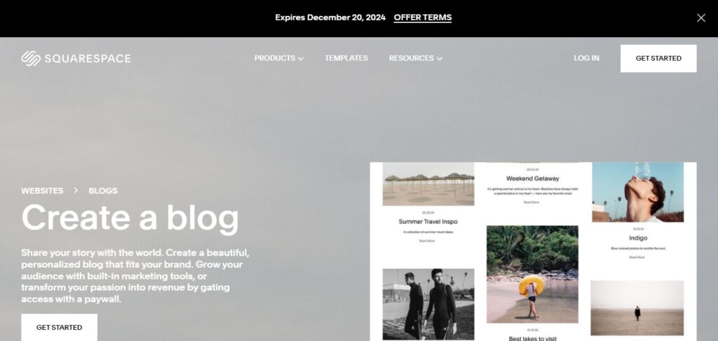 SquareSpace  Homepage: One of the 5 Best Blogging Platforms For Food Bloggers
