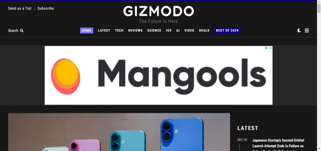 Gizmodo: https://inwebmastro.com/15-examples-of-successful-tech-blogs/